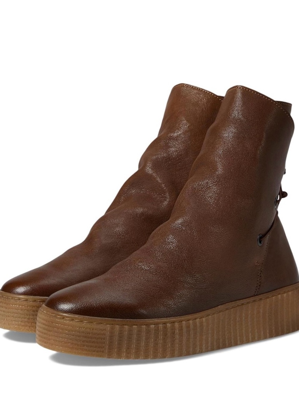 (NWOT) Eric Michael “Aviva” Women's Brown Leather Platform Ankle Boots